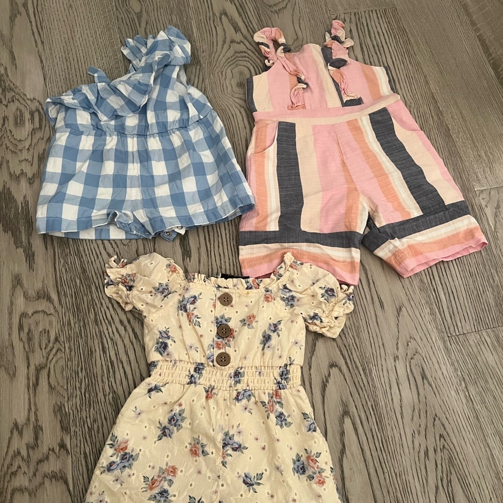 Rare editions 3 bundle rompers All 6-9 months
